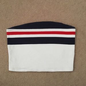 🍉white stripped tube top